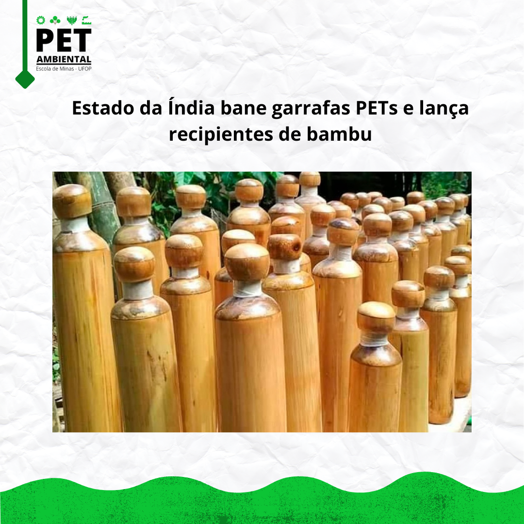 Estado da Índia bane garrafas PETs e lança recipientes de bambu